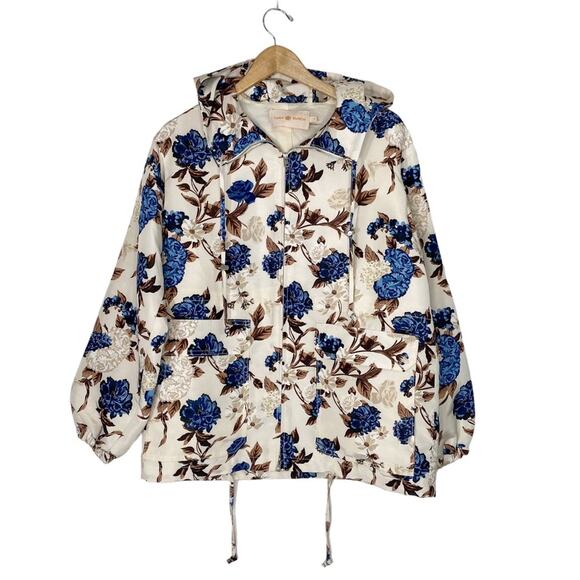TORY BURCH Floral Print Hooded Wind Resistant Jacket - Picture 5 of 12